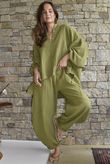 Hush Pillow Cotton Nero Boyfriend Shirt Olive